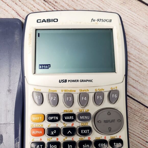 Casio FX-9750GII White Blue Graphing Calculator With Cover Tested Works - Picture 2 of 5